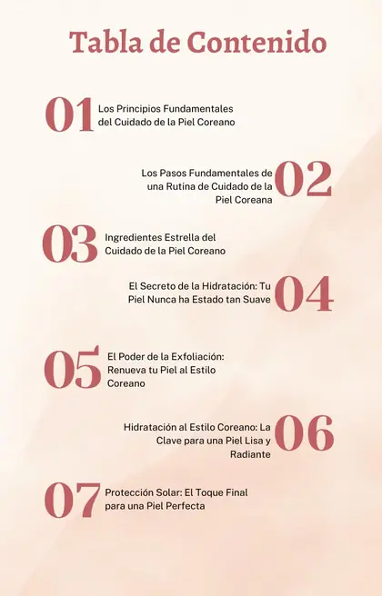 Tabla de contenido del ebook